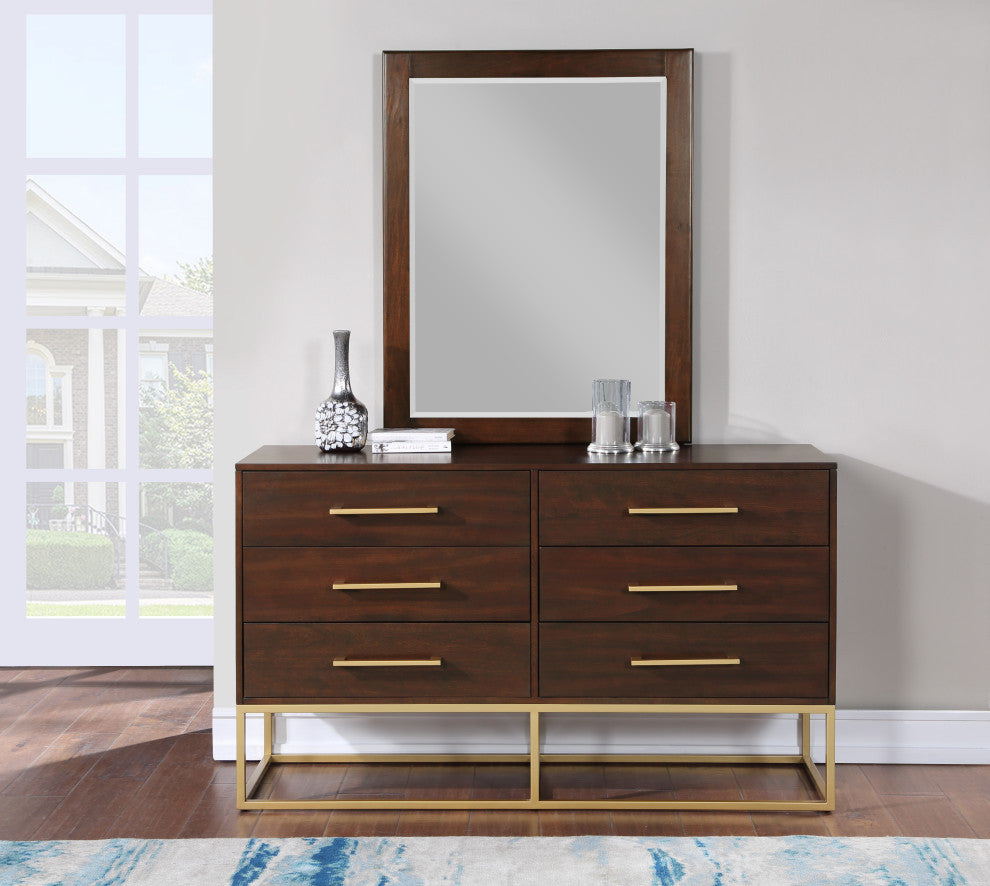 Maxine Mirror, Dark Cherry Finish