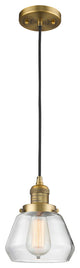 Fulton LED Mini Pendant, Brushed Brass, Glass: Clear