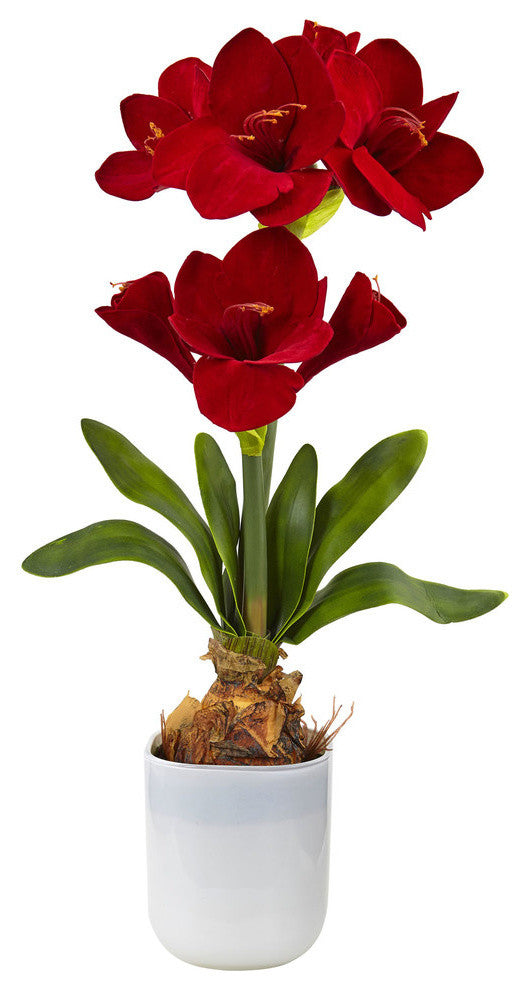 Silk Amaryllis Floral Arrangement