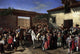 Manuel Castellano Horses in a Courtyard by the Bullring Wall Decal