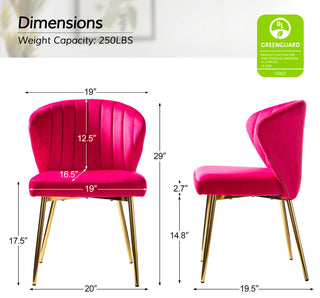 Luna Contemporary Side Chair With Tufted Back, Fuchsia