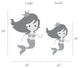 Mermaid Wall Decal, Scheme C, Large