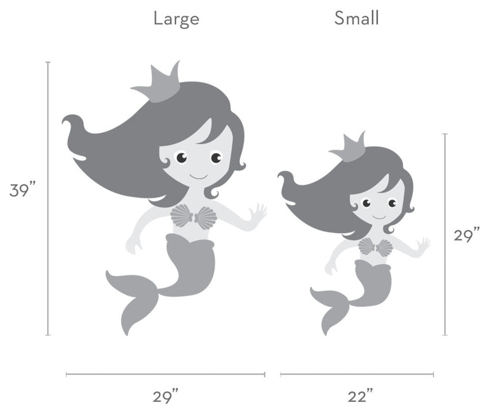 Mermaid Wall Decal, Scheme C, Large