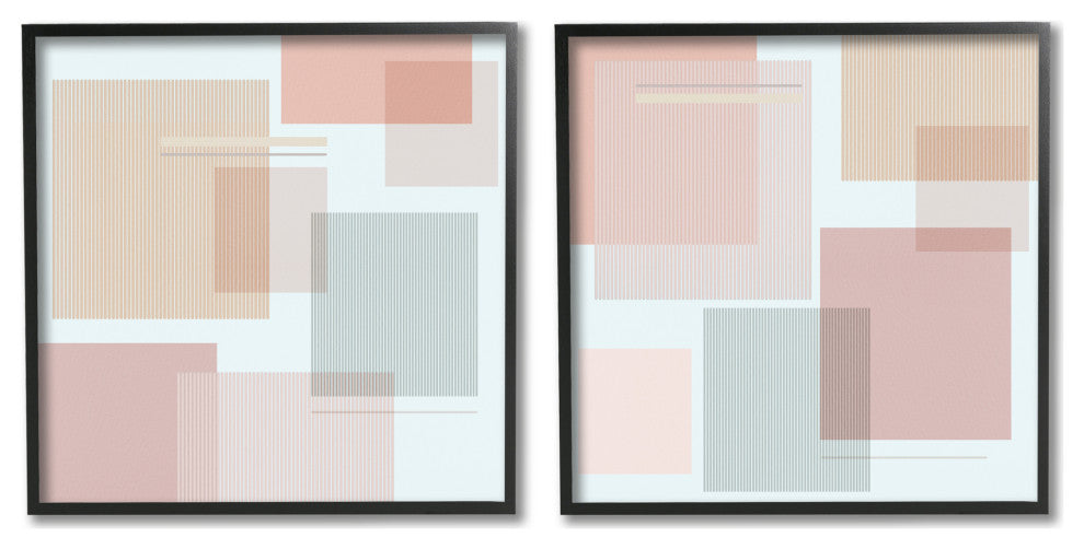 Geometric Square Shape College Industrial Stripe Patterned Abstraction,12 x 12
