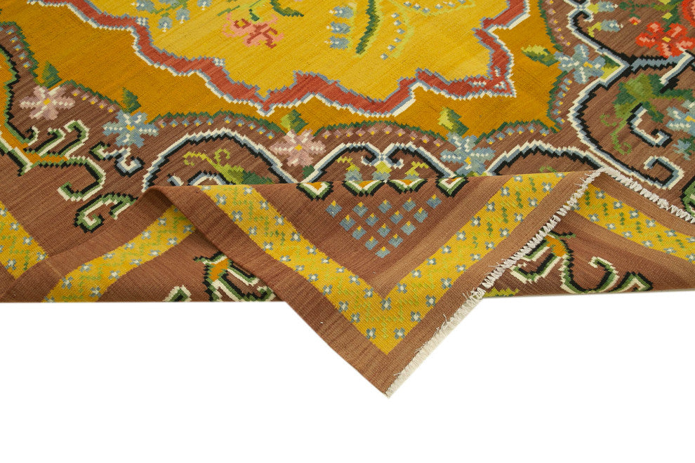 Rug N Carpet - Handmade Moldovian 6' 7'' x 9' 9'' Vintage Floral Kilim Rug