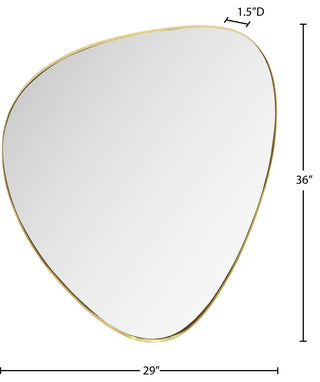 Finch Glass Mirror With Iron Frame, Brushed Gold, 36" H