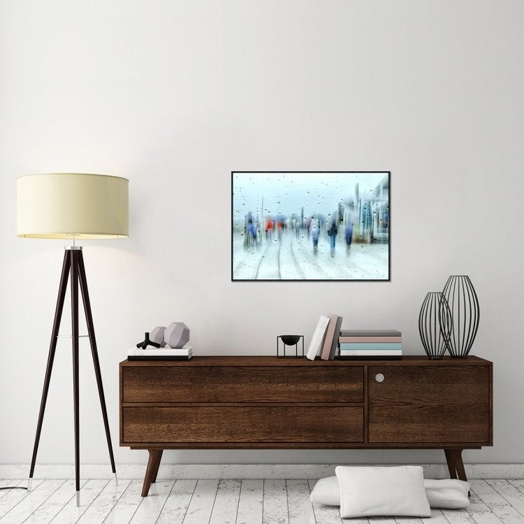 "It`S Raining" Framed Canvas Giclee by Anette Ohlendorf, 37x26"