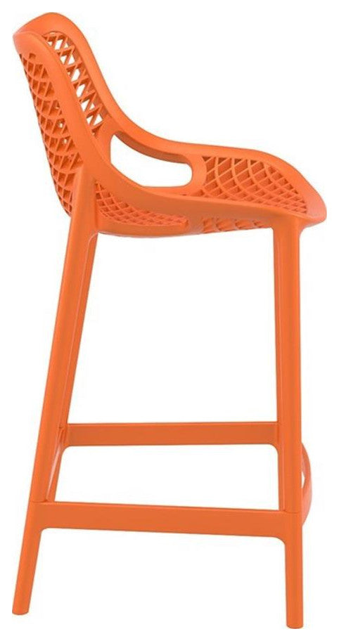 Home Square Patio Counter Stool in Orange Finish - Set of 2