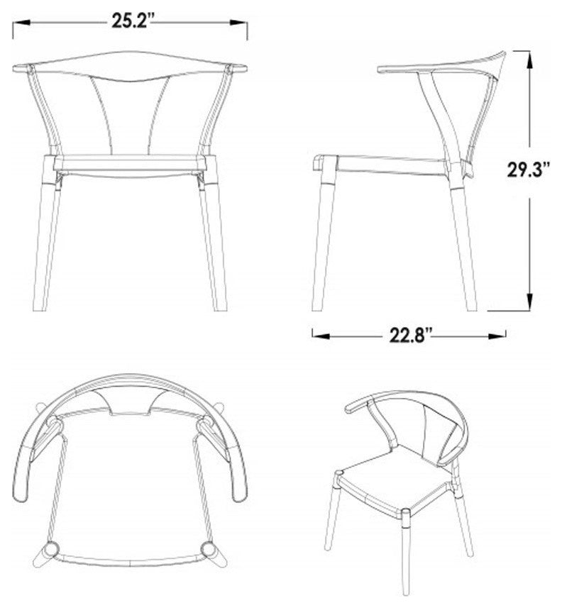 Icon Series Modern Dining Arm Chairs With Beech Wood Leg, Set of 2, Turquoise
