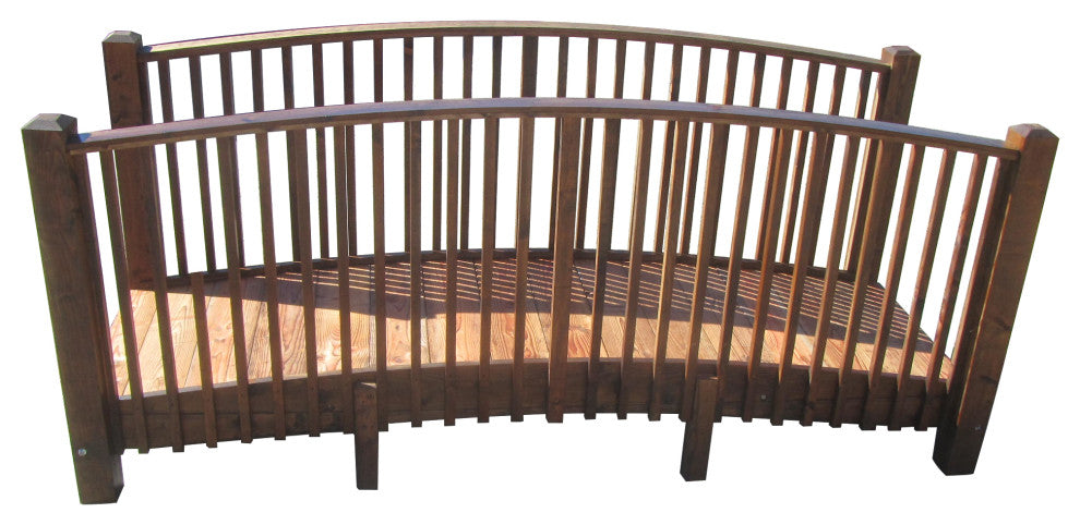 12 ft Commercial Grade Wood Garden Bridge With High Rails