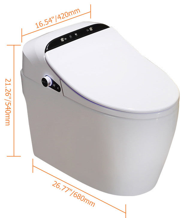 Smart One-Piece 1.27 GPF Floor Mounted Elongated Toilet and Bidet with Seat, Gold