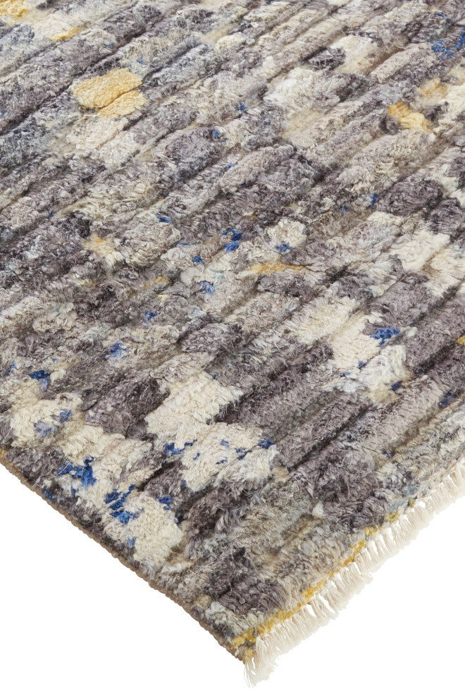 Weave & Wander Breel Contemporary Silk Shag, Gray/Multi, 2'x3'