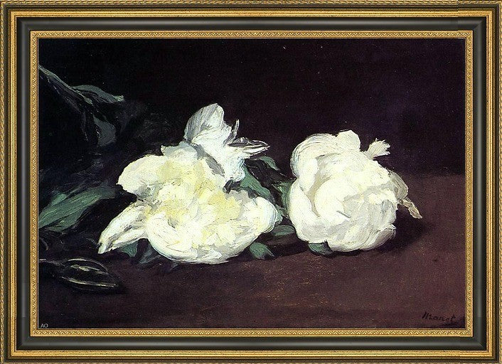 Edouard Manet Branch of White Peonies with Pruning ShearsCanvas Print, 18"x27"