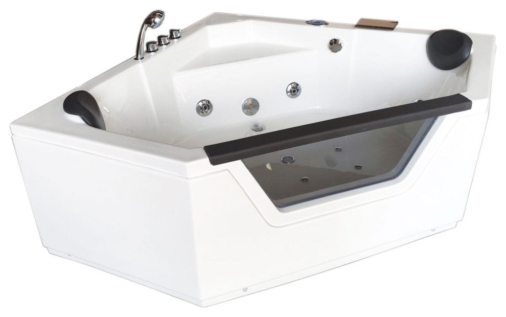 Whirlpool Corner Bathtub white 59.05" x 59.05" with Heater - Ibiza