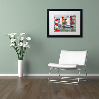 'After the Regatta' Matted Framed Canvas Art by Michelle Calkins