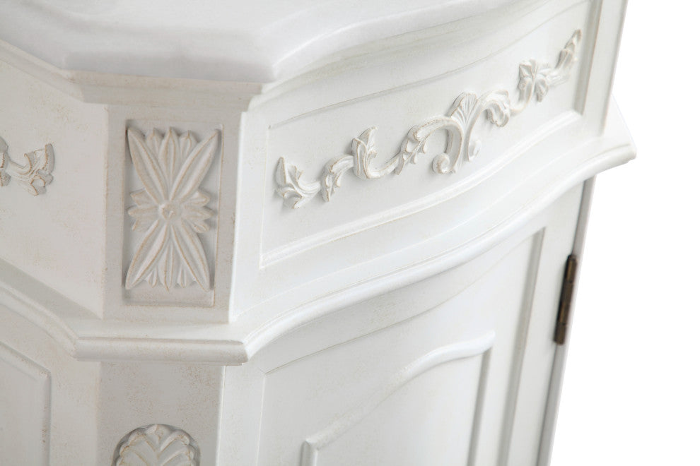 Bathroom Vanity, Antique White, 19", Single Sink