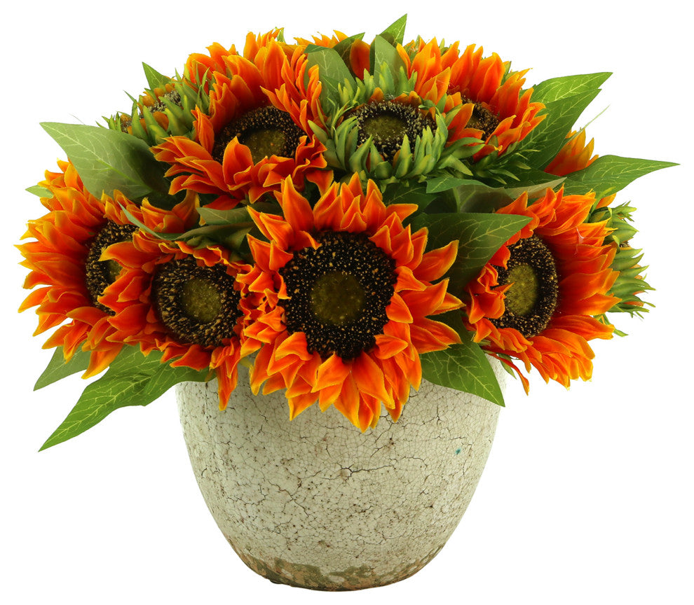 Sunflower Floral Arrangement in a Ceramic Pot