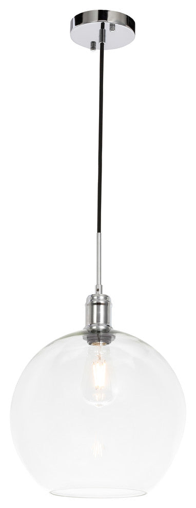 Chrome Finish And Clear Glass 1-Light Pendant