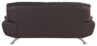 2-Piece Indoor Brown Genuine Leather Five Person Seating Set