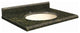 Granite 43"x22" Vanity Top, Single Faucet Hole, Uba Verde, Biscuit Bowl