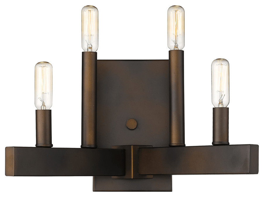 Four Light Bronze Metal Vintage Wall Sconce