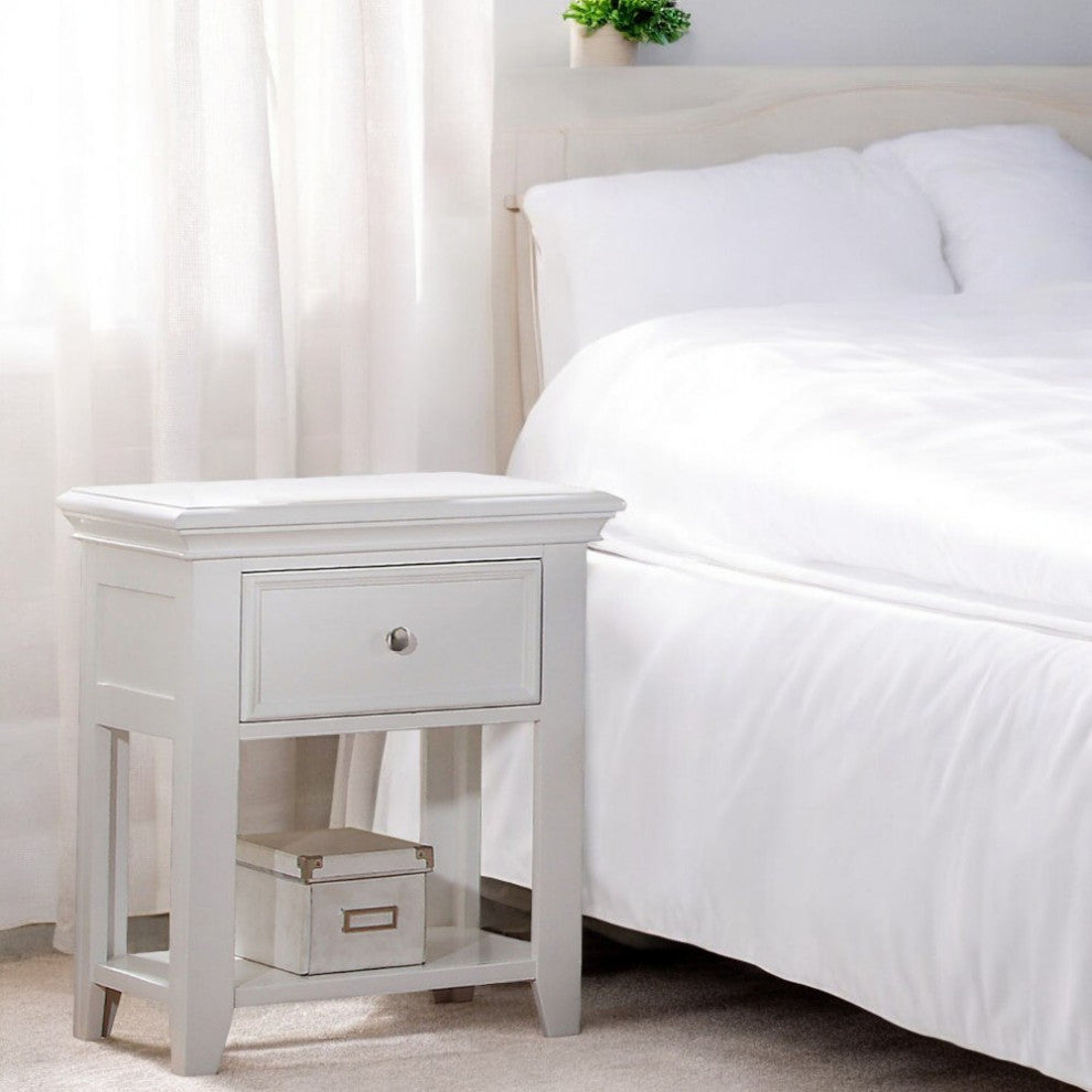 Lacey Nightstand With 1 Drawer, White