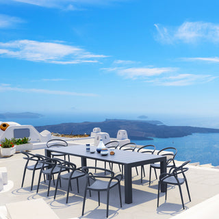 Compamia Mila Extendable Outdoor Dining 11-Piece Set, Dark Gray