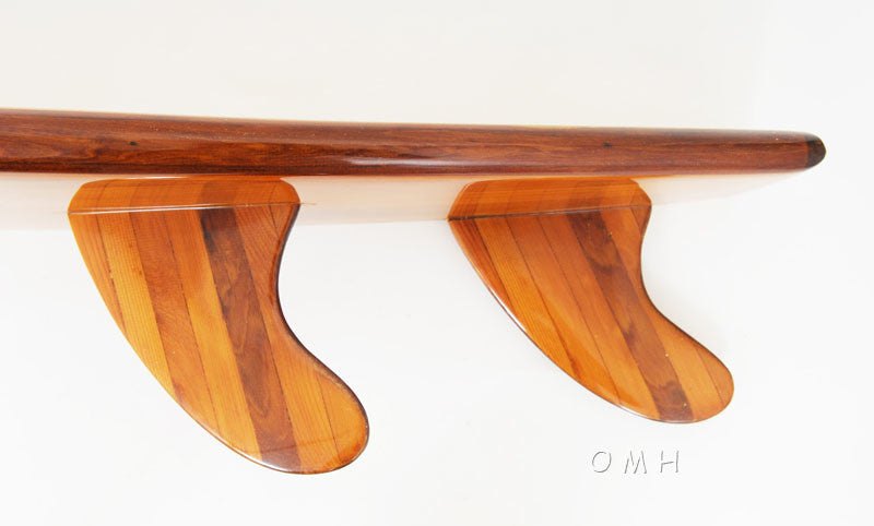 Half-Surfboard Shelf handmade wooden boat