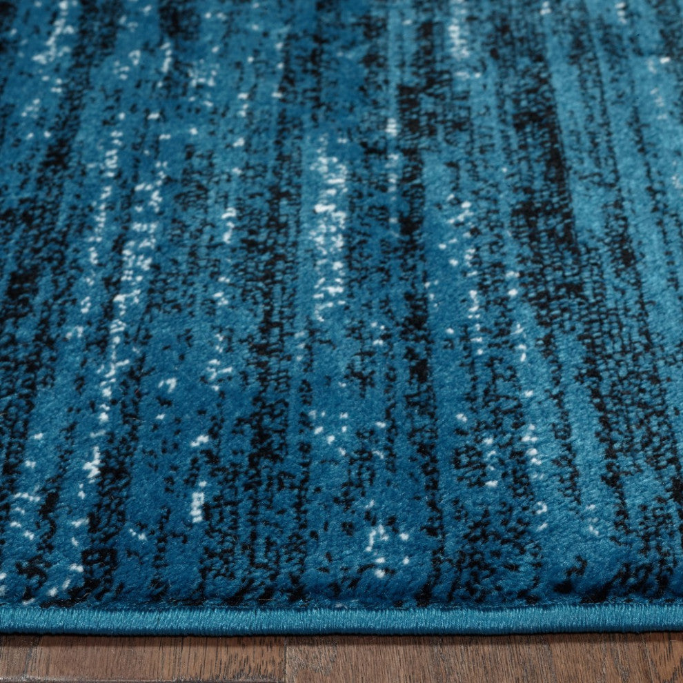 5' x 7' Blue Abstract Ocean Area Rug