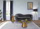 Martini Coffee Table, Brushed Gold Top, Brushed Gold Base