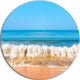 Beautiful Blue Sea And Roaring Waves, Beach Disc Metal Wall Art, 23"