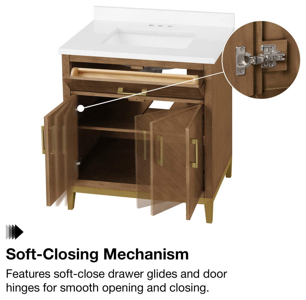 OVE Decors Diya 30" Single Sink Bathroom Vanity, Sage Green, Macchiato, 30 in.