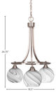 Paramount Downlight 3-Light Chandelier, Brushed Nickel, 5.75" Onyx Swirl Glass