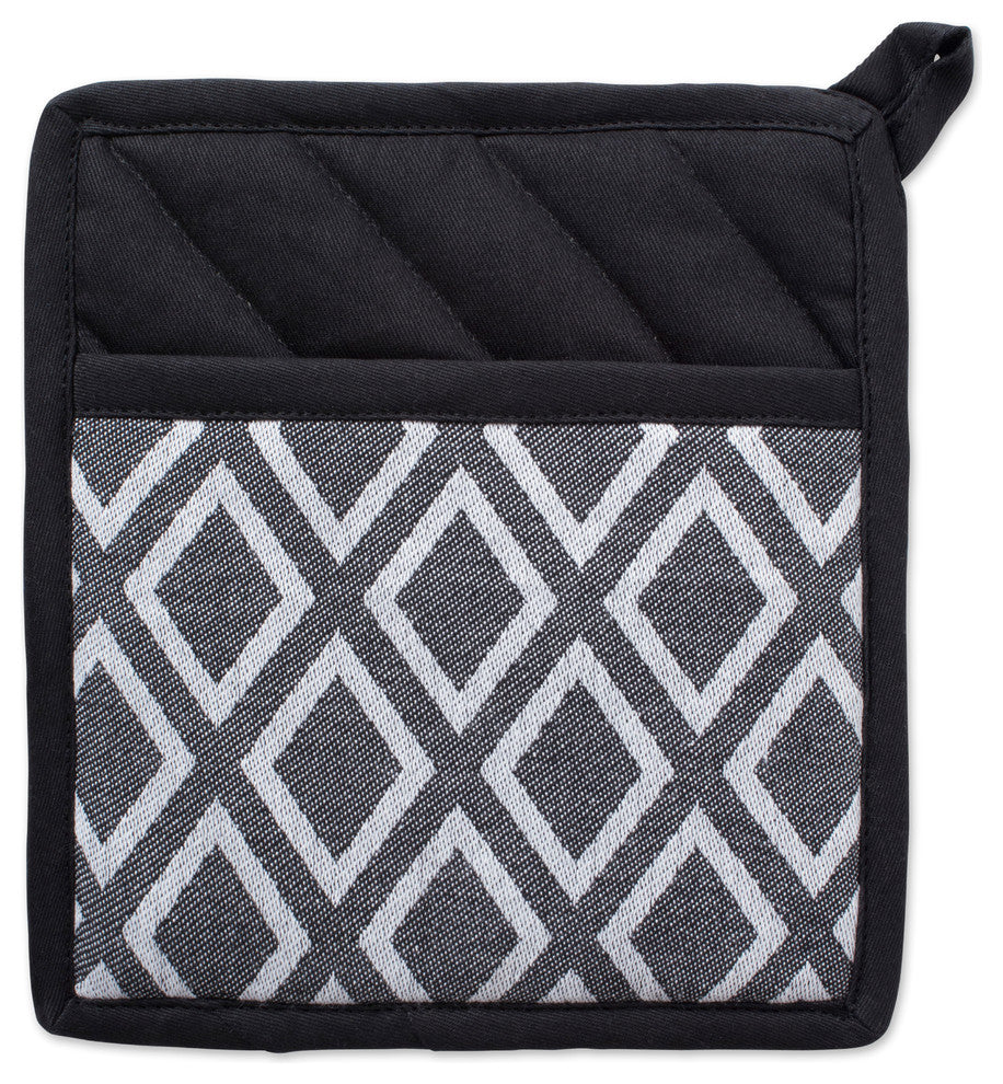 DII Black/White Diamond Pot Holder, Set of 2