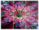 "Pink Blue Colorful Flower" Digital Metal Wall Art, 3 Panels, 36"x28"