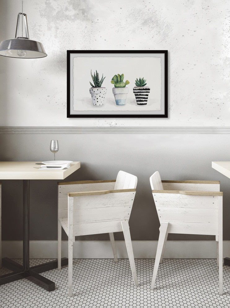 "Succulent Trio II" Framed Painting Print