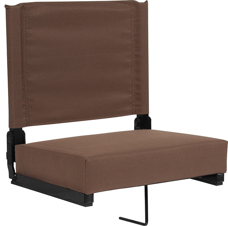 Grandstand Comfort Seats by Flash with Ultra-Padded Seat, Brown