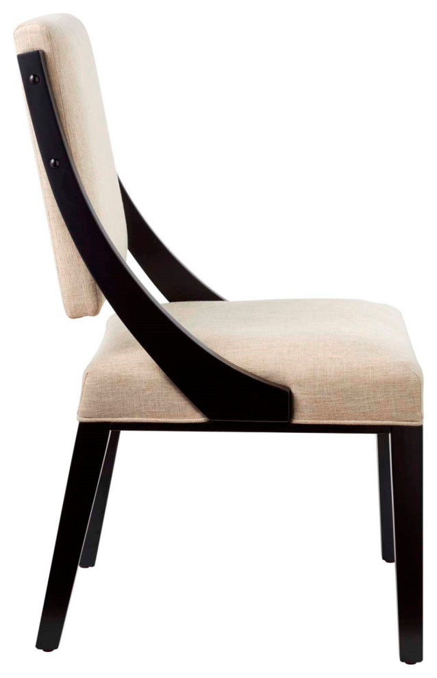 Side Dining Chair, Set of 2, Beige, Fabric