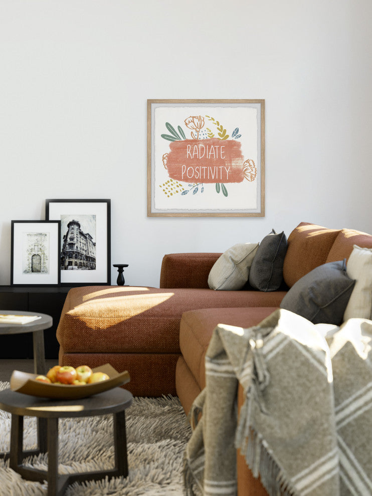 "Radiate Positive Energy" Framed Painting Print, 12x12