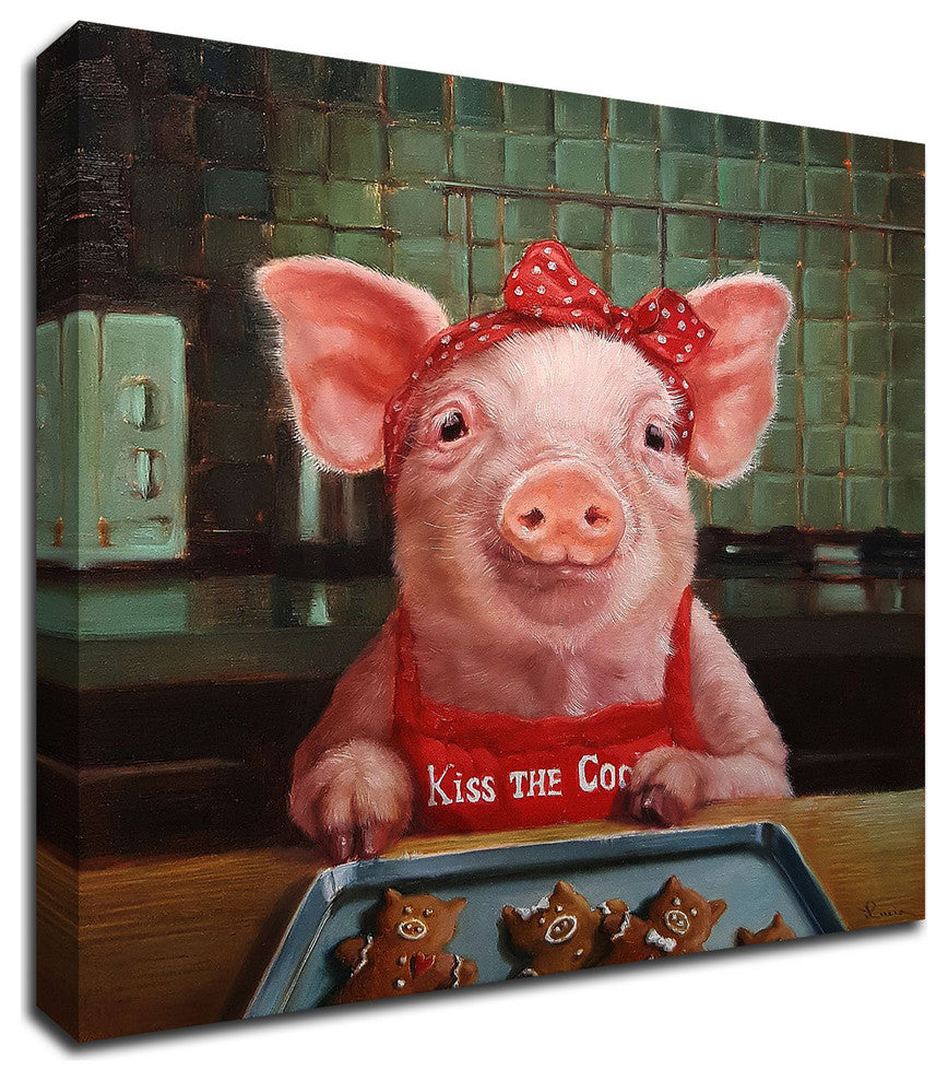 Gingerbread Pigs by Lucia Heffernan, Print on Canvas, 24"x24"