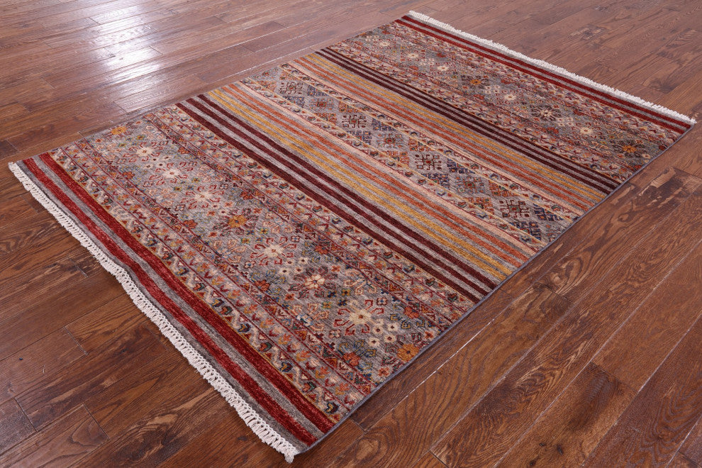 Khorjin Super Kazak Handmade Wool Rug 5' 0" X 6' 10" Q11284