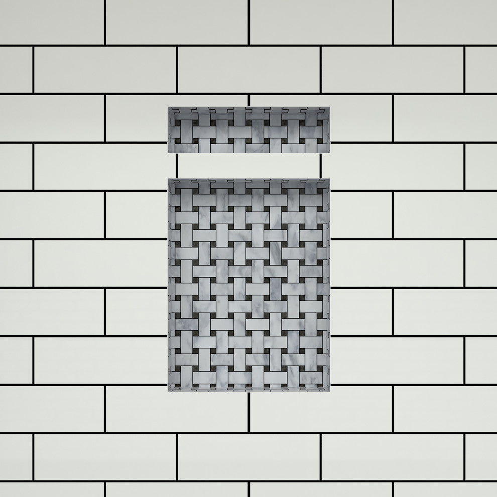 Tile Redi RND166S-20 Double Niche Set, Recessed Shower Shelves