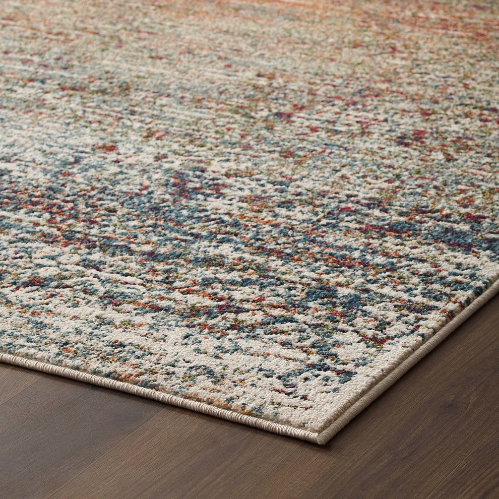 Tribute Jacinda Rustic Distressed Vintage Lattice 5x8 Area Rug, Multicolored