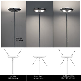UFO  30W High Bright Up and Down Dimmable LED Torchiere Floor Lamp