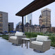 Outdoor Swivel Rocker Patio Chair Rattan Conversation Sets with Coffee Table, Gray