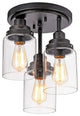 April Flush Mount With Simple Clear Glass Shades