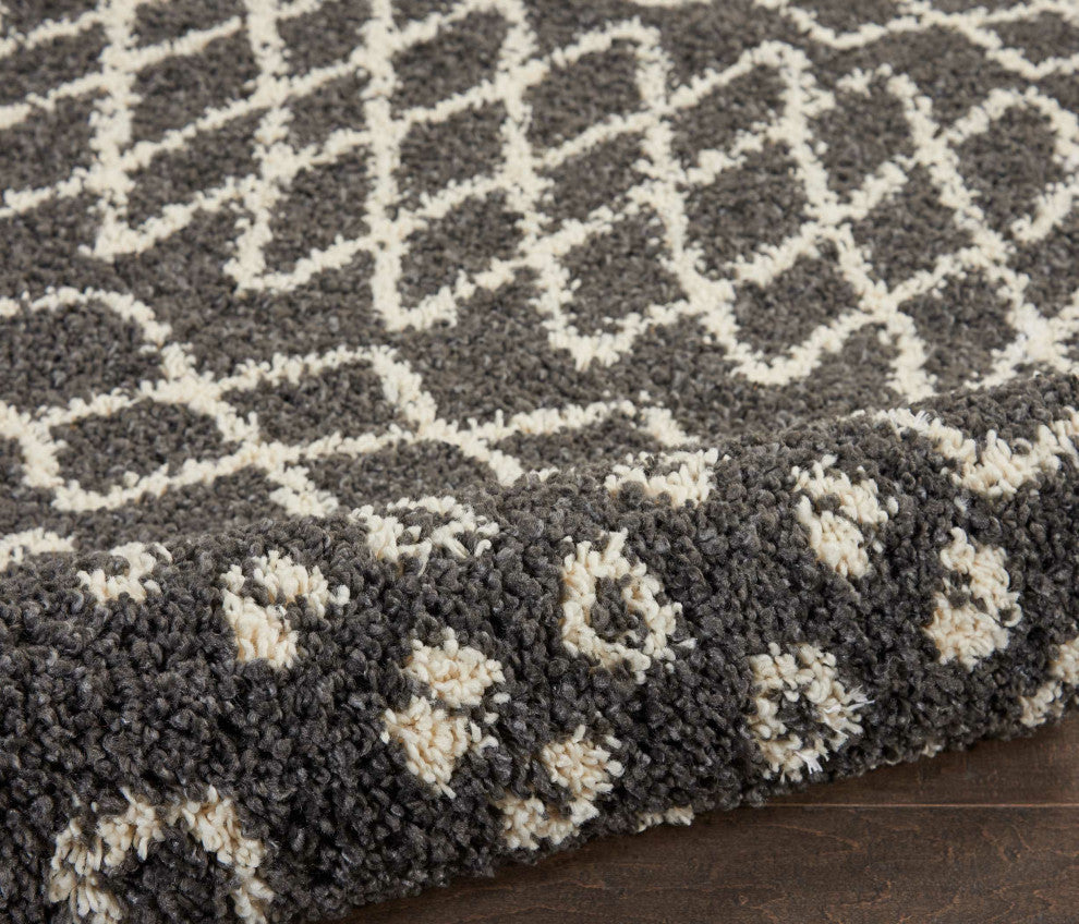 Nourison Marrakesh Shag MRK02 8' Runner Charcoal Rug