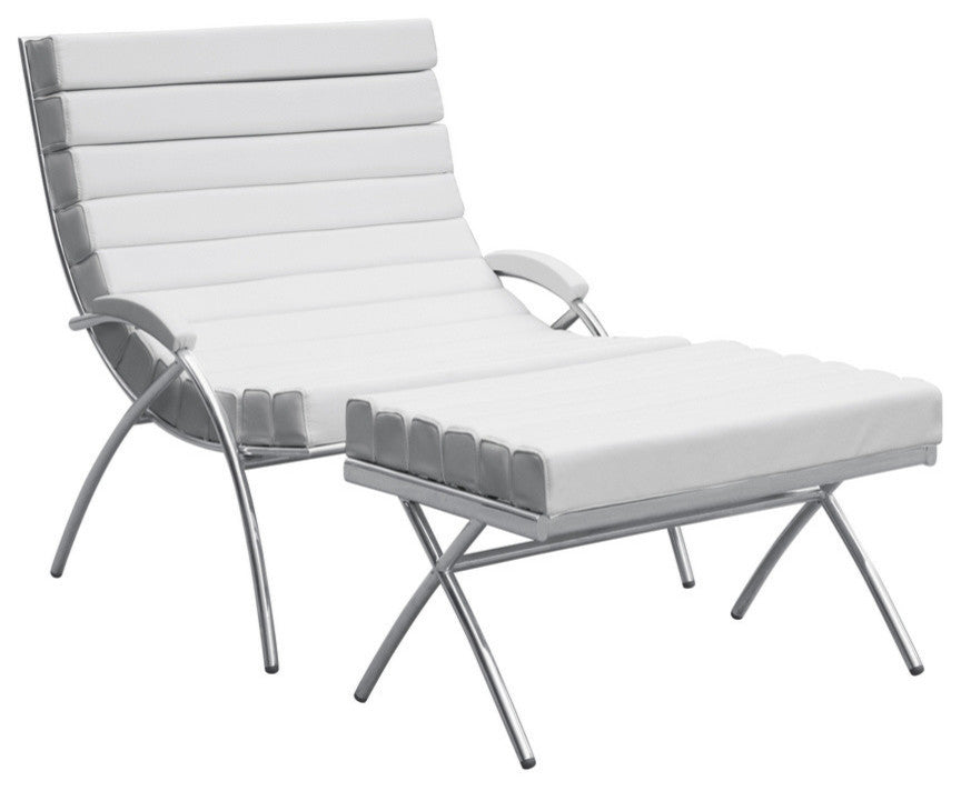 Modern Classics Classic Chair and Ottoman, White
