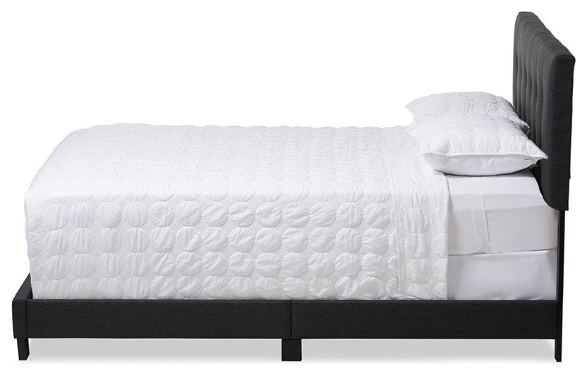 Brookfield Charcoal Gray Fabric Bed, King