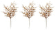 3 Pieces 26" Glitter Tea Leaf Christmas Spray, Copper